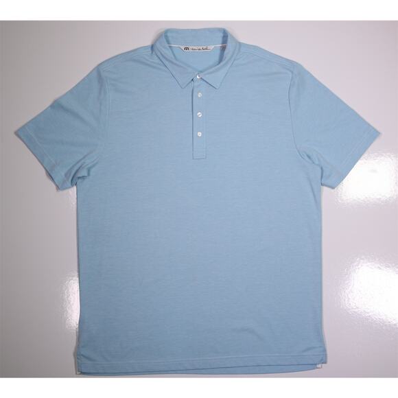 Travis Mathew Light Blue Cotton Performance Golf Polo Shirt Men's XL - Picture 2 of 7